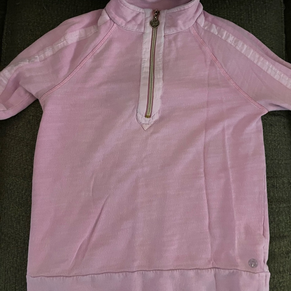 Lilly Pulitzer Light Pink Long Sleeve Half-Zip Top